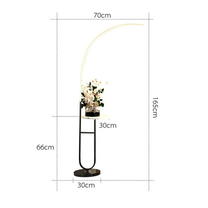 Elegant Floor Lamp with Stone Base