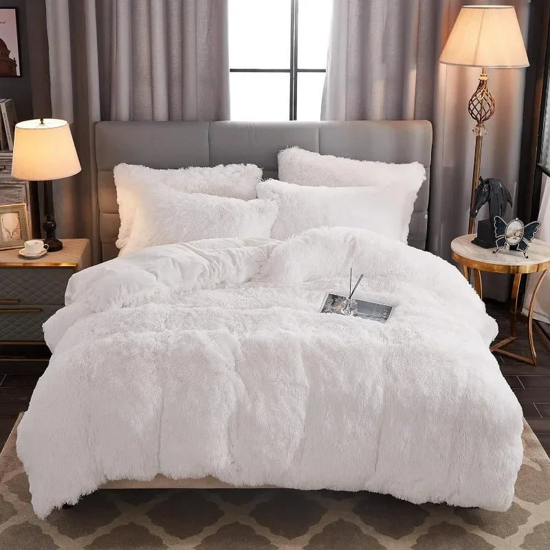 Soft Luxe Duvet Cover With Fuzzy Faux Fur Trim