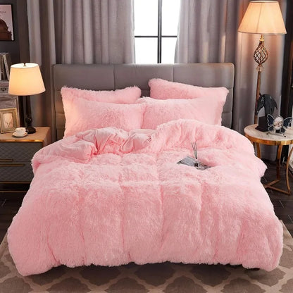 Soft Luxe Duvet Cover With Fuzzy Faux Fur Trim