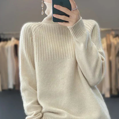 Cozy Women's Soft Wool Turtleneck Sweater - Lusomart