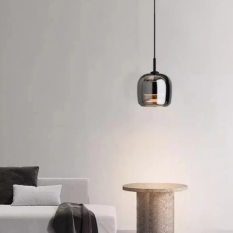 Sleek Glass LED Hanging Light Fixture - Lusomart