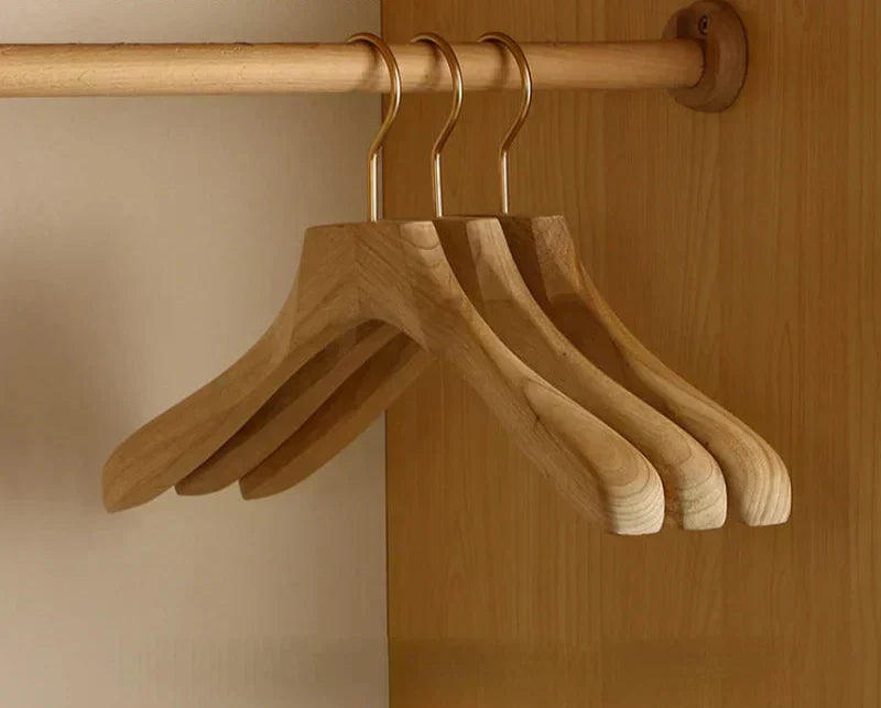 Premium Wooden Closet Hangers 2 Pack Wide Shoulders