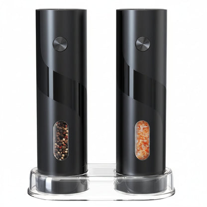 Automatic Salt Pepper Mill Set Rechargeable USB Base