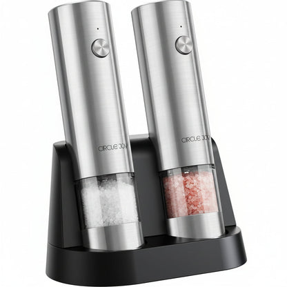 Automatic Salt Pepper Mill Set Rechargeable USB Base