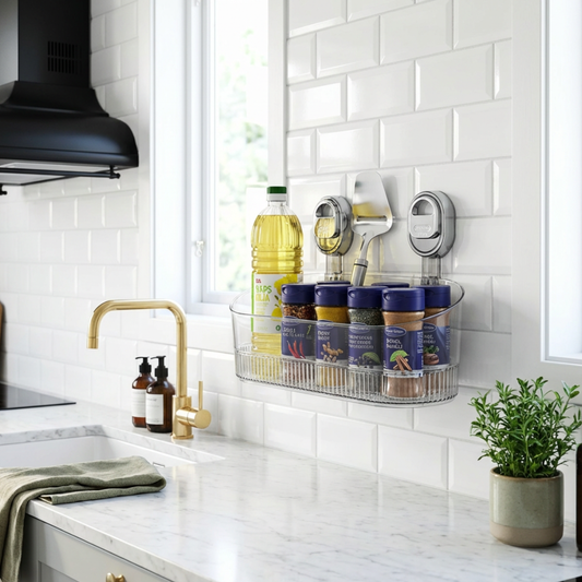 Stick On Shelf Easy Install Storage Rack for Kitchen Bathroom - Lusomart