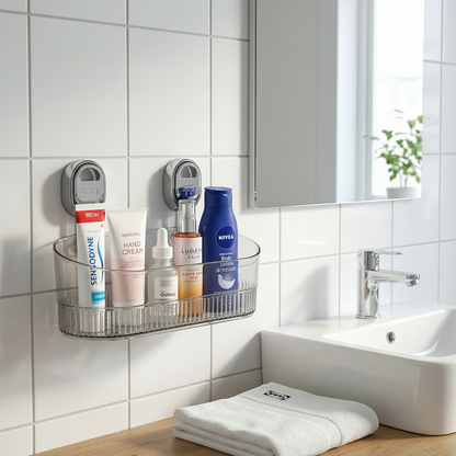 Stick On Shelf Easy Install Storage Rack for Kitchen Bathroom