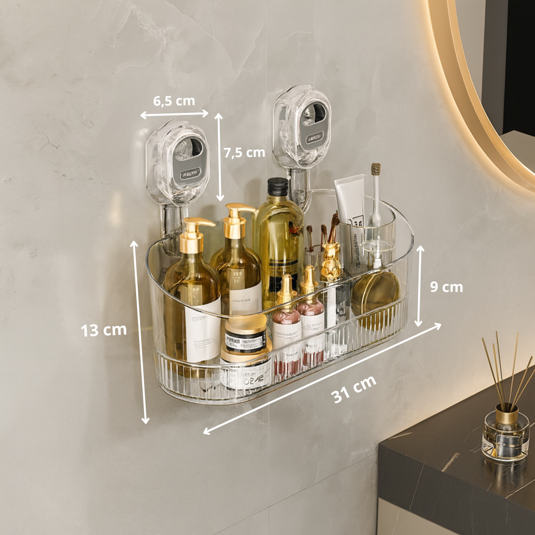 Stick On Shelf Easy Install Storage Rack for Kitchen Bathroom