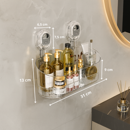 Stick On Shelf Easy Install Storage Rack for Kitchen Bathroom