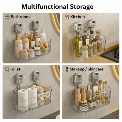 Stick On Shelf Easy Install Storage Rack for Kitchen Bathroom