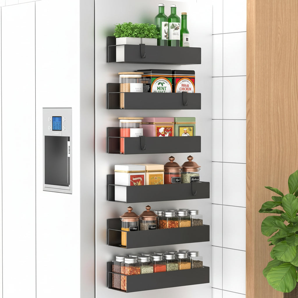 Strong Adhesive Fridge Spice Storage Organizer Kit - Lusomart