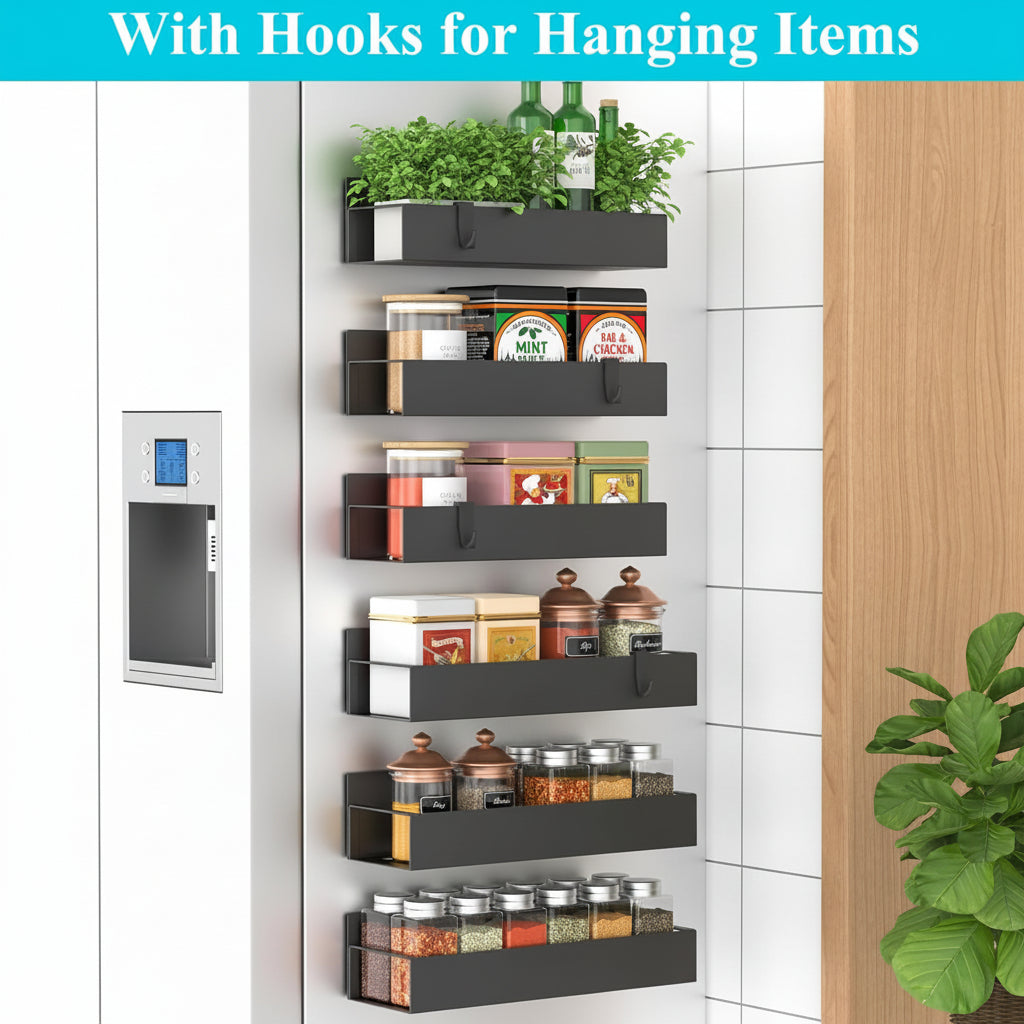 Strong Adhesive Fridge Spice Storage Organizer Kit