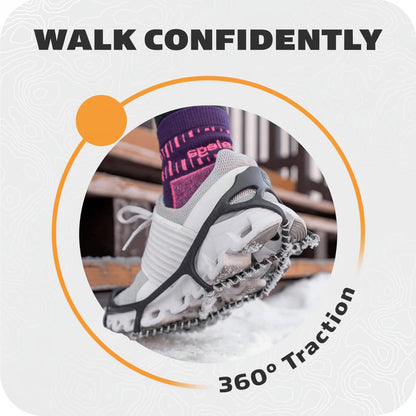Winter Grip Shoe Spikes Ice Traction Cleats Stainless Steel