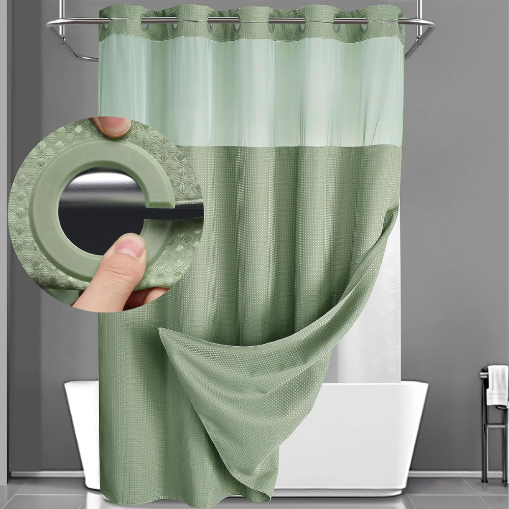 Waterproof Geometric Pattern Bathroom Shower Curtain Set