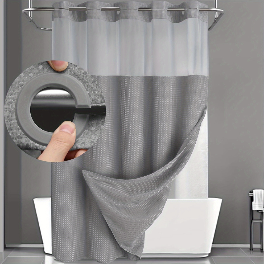 Waterproof Geometric Pattern Bathroom Shower Curtain Set