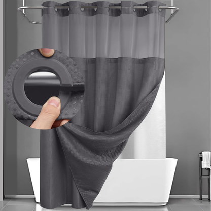 Waterproof Geometric Pattern Bathroom Shower Curtain Set
