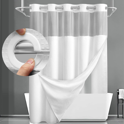 Waterproof Geometric Pattern Bathroom Shower Curtain Set - Lusomart