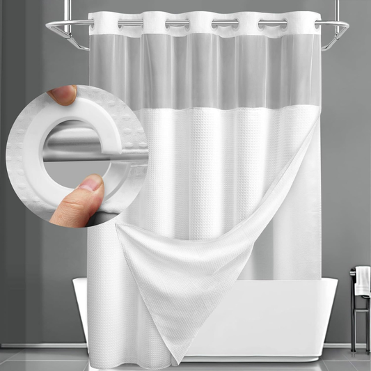 Waterproof Geometric Pattern Bathroom Shower Curtain Set - Lusomart