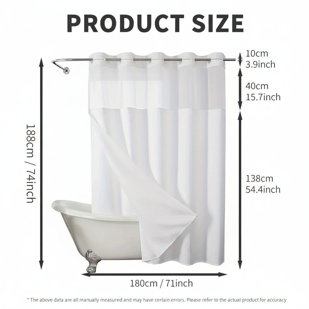 Waterproof Geometric Pattern Bathroom Shower Curtain Set