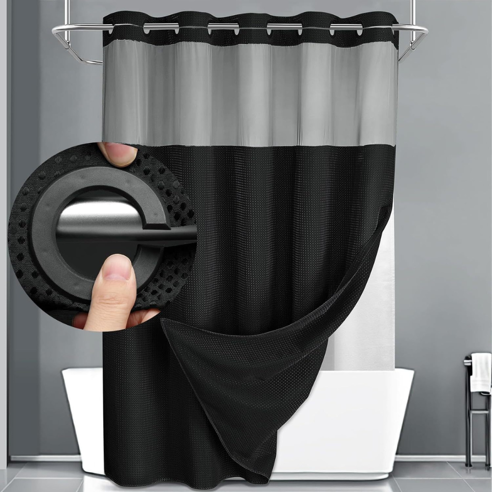 Waterproof Geometric Pattern Bathroom Shower Curtain Set