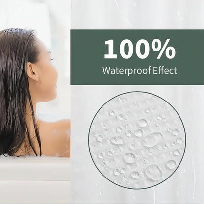 Waterproof Geometric Pattern Bathroom Shower Curtain Set