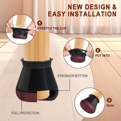 Furniture Floor Savers Rubber Anti Scratch Chair Leg Caps