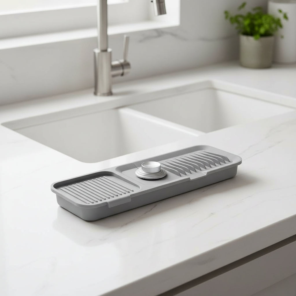 Waterproof Kitchen Sink Protector Mat with Drainage System