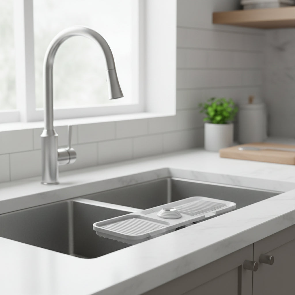 Waterproof Kitchen Sink Protector Mat with Drainage System