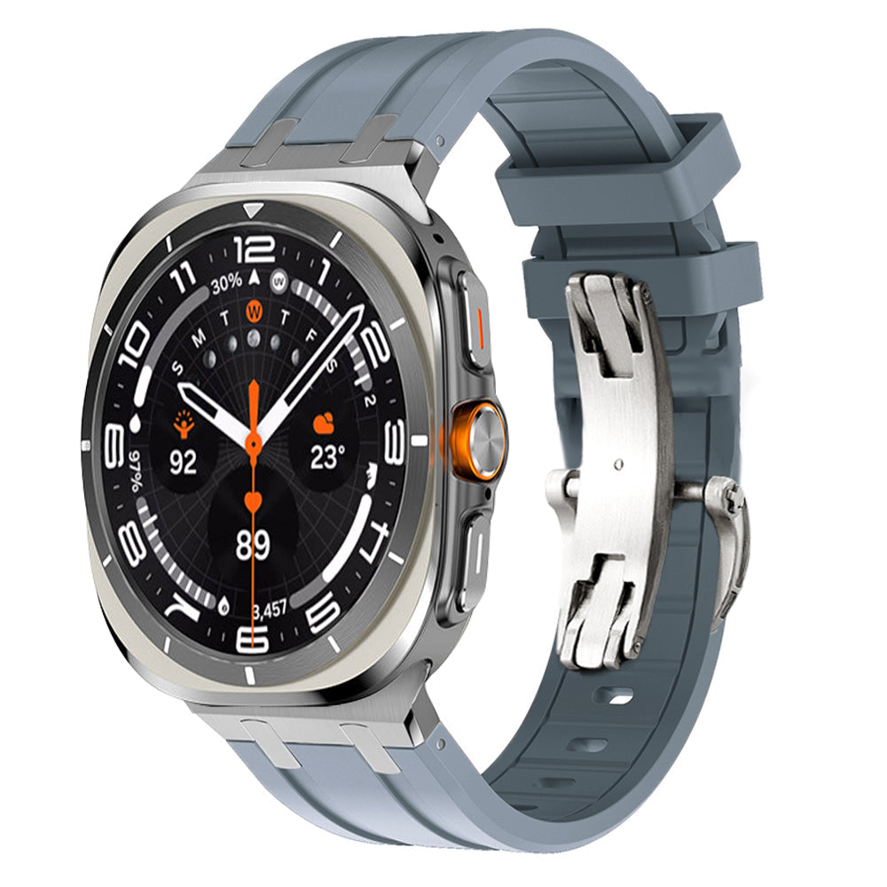 Durable Rubber Strap for Samsung Watch UltraTitanium Buckle