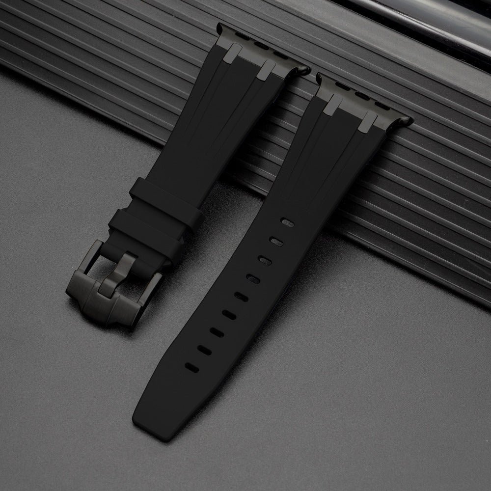 Soft Silicone Strap With Silver Buckle For Apple Watch
