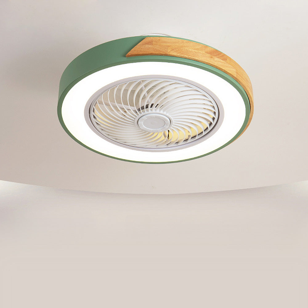 Rustic Wood Ceiling Fan with Efficient LED Lighting