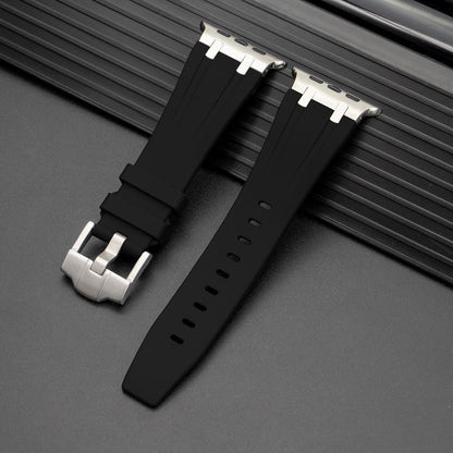 Soft Silicone Strap With Silver Buckle For Apple Watch
