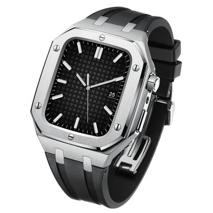 Durable Silicone and Stainless Steel Apple Watch Case