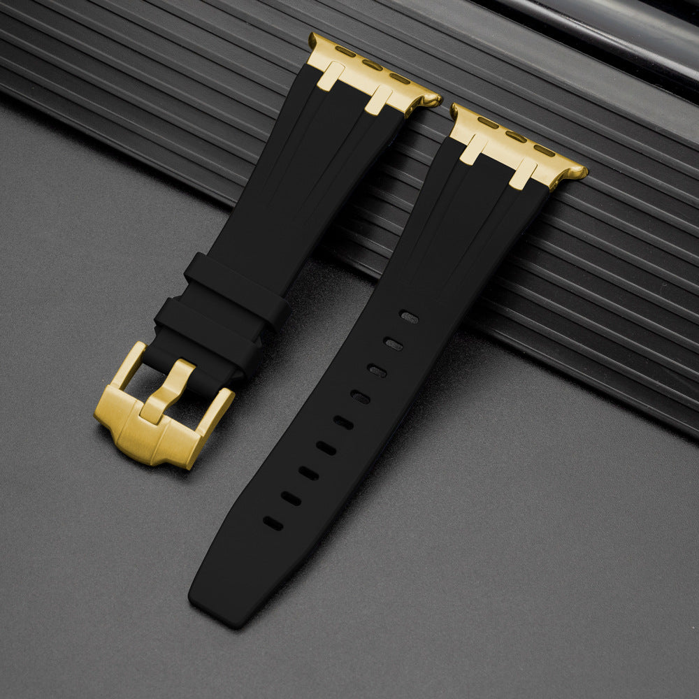 Soft Silicone Strap With Silver Buckle For Apple Watch