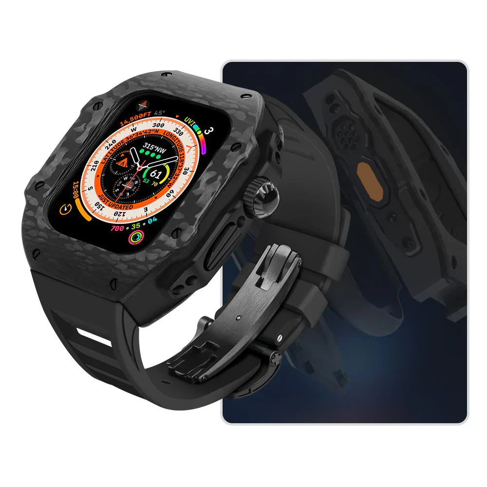 Durable Rubber Strap and Stainless Steel Case for Apple Watch - Lusomart