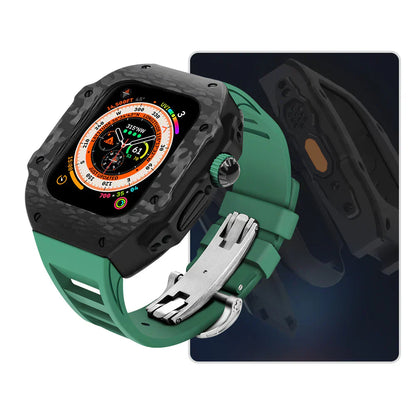 Durable Rubber Strap and Stainless Steel Case for Apple Watch