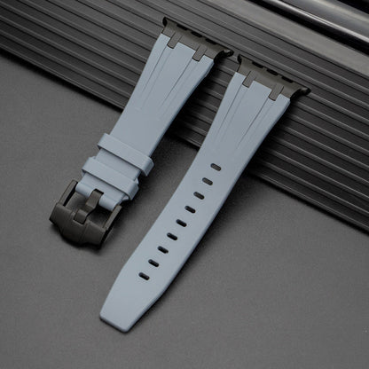 Soft Silicone Strap With Silver Buckle For Apple Watch