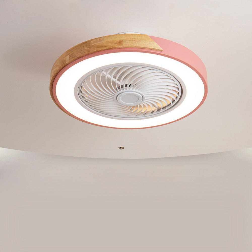 Rustic Wood Ceiling Fan with Efficient LED Lighting