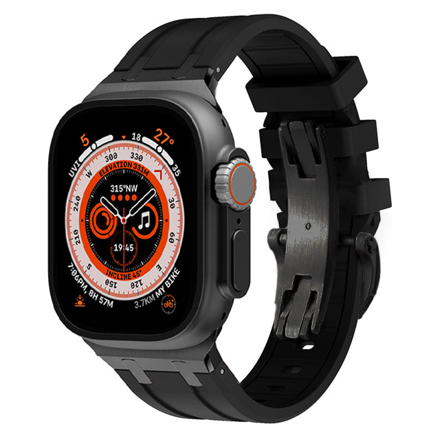 Durable Silicone Watch Strap With Secure Buckle And Metal Fitting