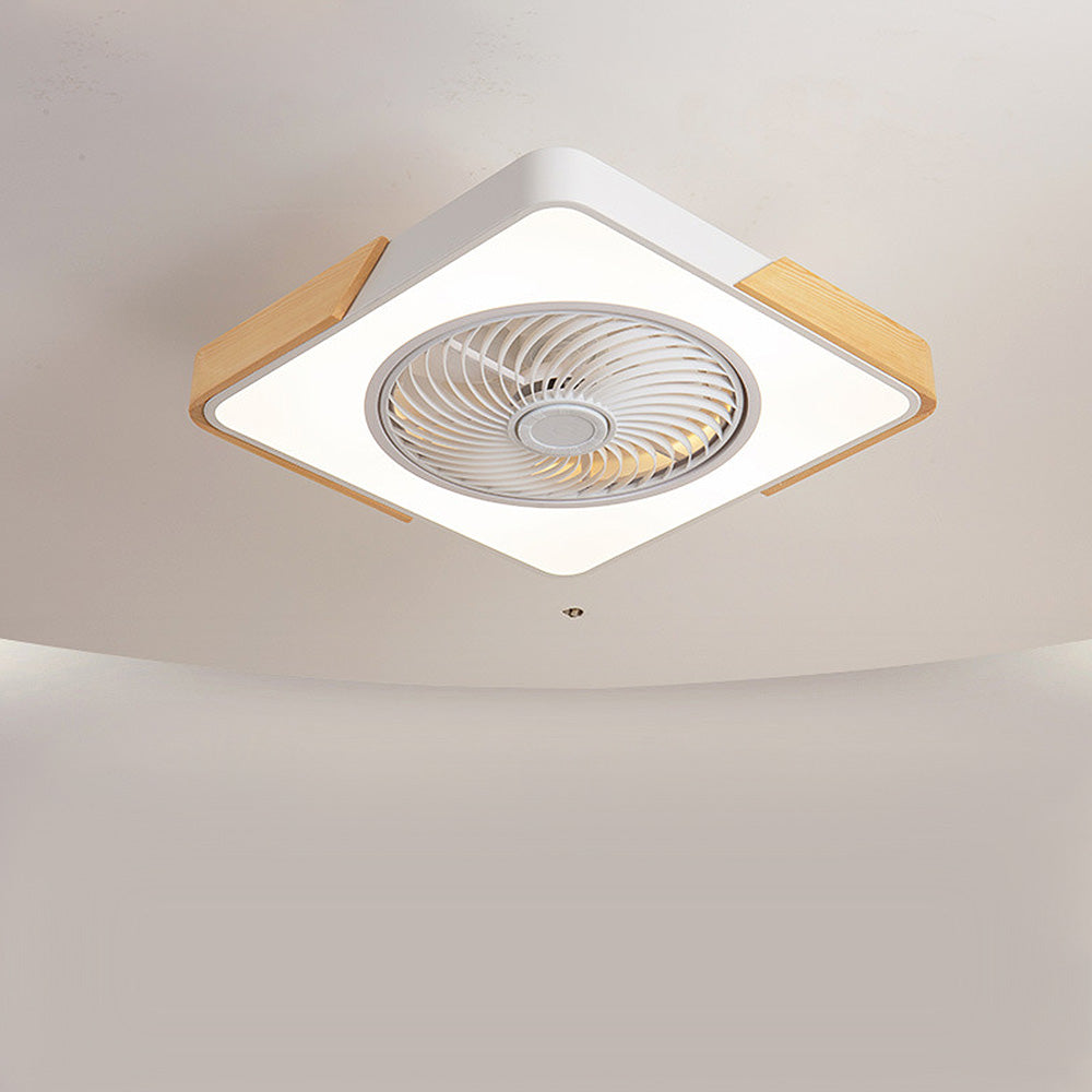 Rustic Wood Ceiling Fan with Efficient LED Lighting