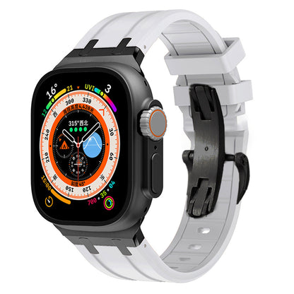Durable Silicone Watch Strap With Secure Buckle And Metal Fitting