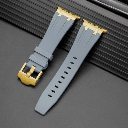 Soft Silicone Strap With Silver Buckle For Apple Watch