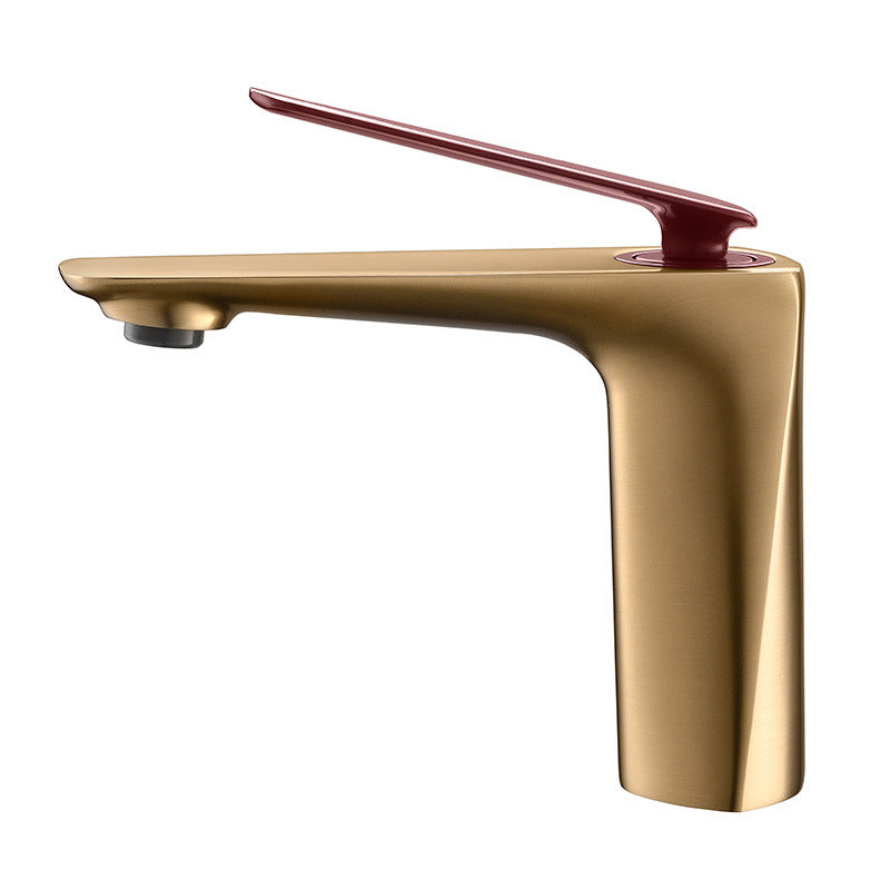 Luxury Gold Tone Single Handle Bathroom Faucet