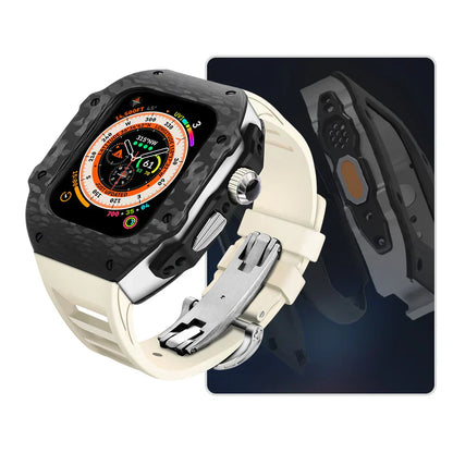 Durable Rubber Strap and Stainless Steel Case for Apple Watch