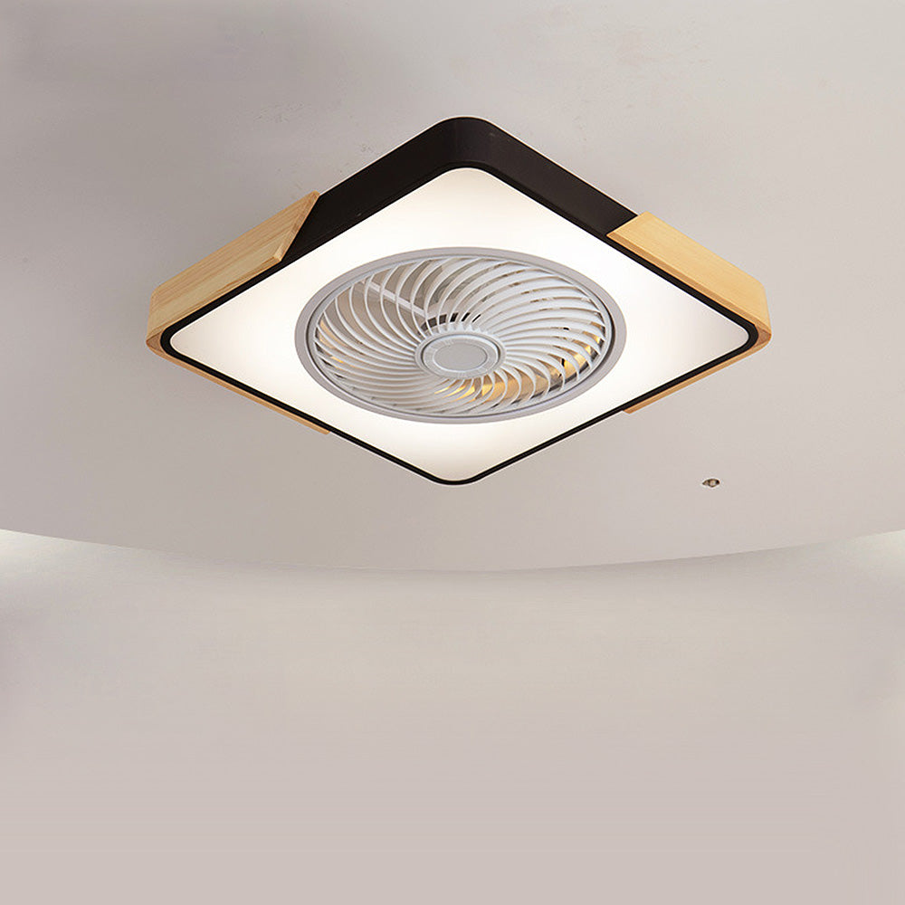 Rustic Wood Ceiling Fan with Efficient LED Lighting
