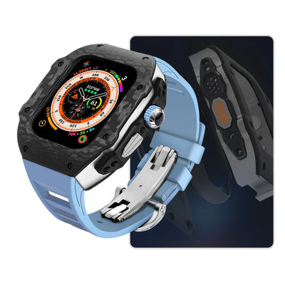 Durable Rubber Strap and Stainless Steel Case for Apple Watch