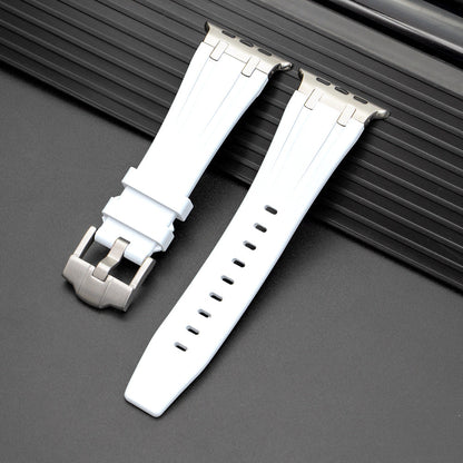 Soft Silicone Strap With Silver Buckle For Apple Watch