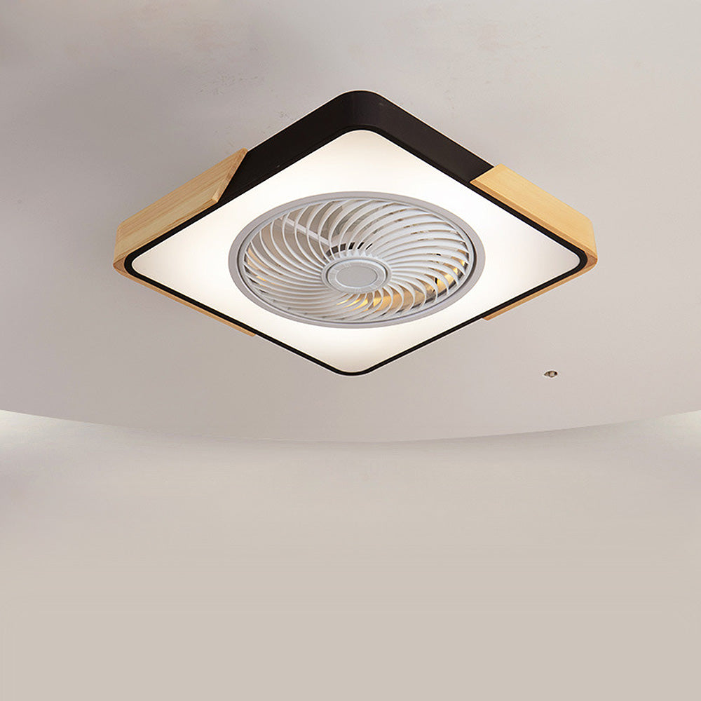 Rustic Wood Ceiling Fan with Efficient LED Lighting