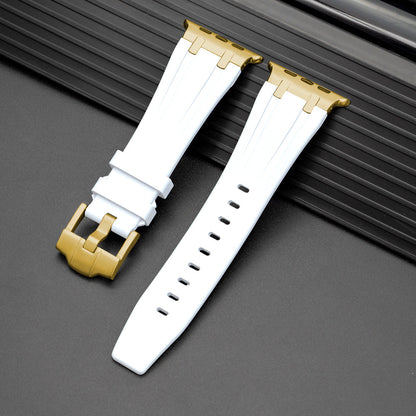 Soft Silicone Strap With Silver Buckle For Apple Watch
