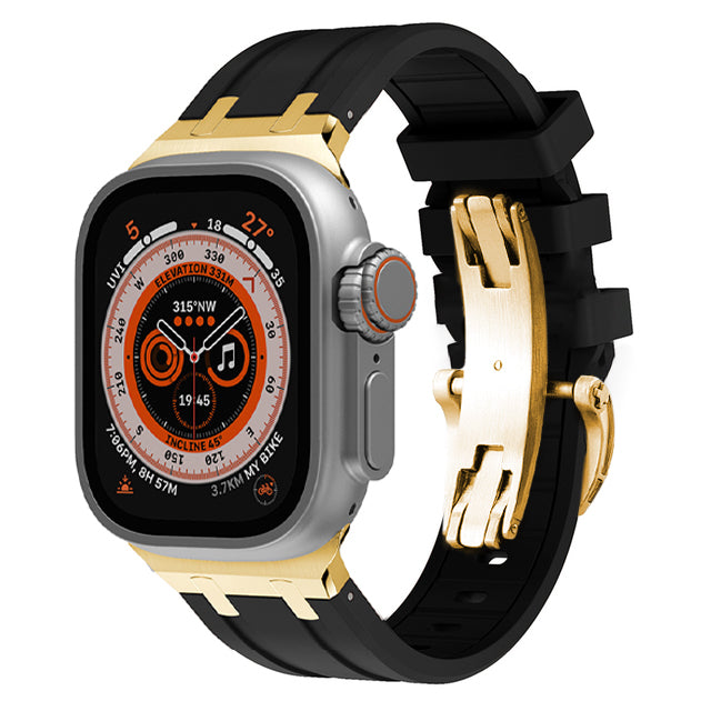 Durable Silicone Watch Strap With Secure Buckle And Metal Fitting