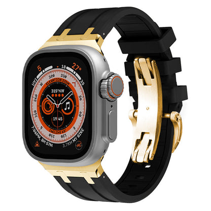 Durable Silicone Watch Strap With Secure Buckle And Metal Fitting
